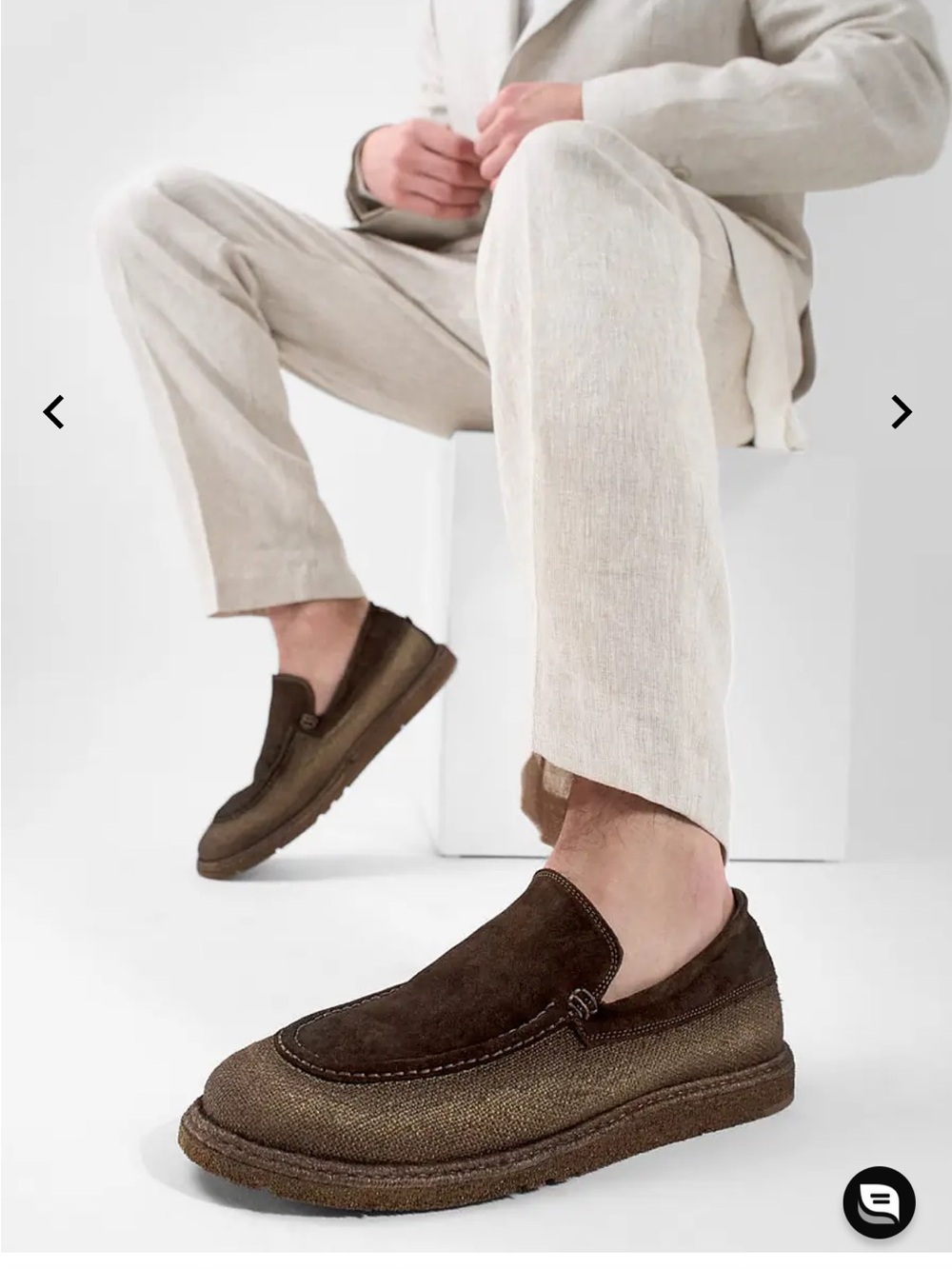 UNTAMED STREET Men’s Handmade Italian Byron Suede Canvas Loafers Size 45 US 12
